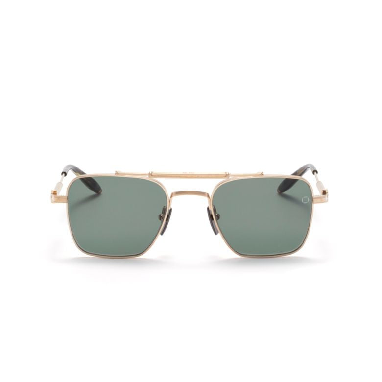 Akoni Square-Shaped Gold Frame Sunglasses With Double Bridge Design