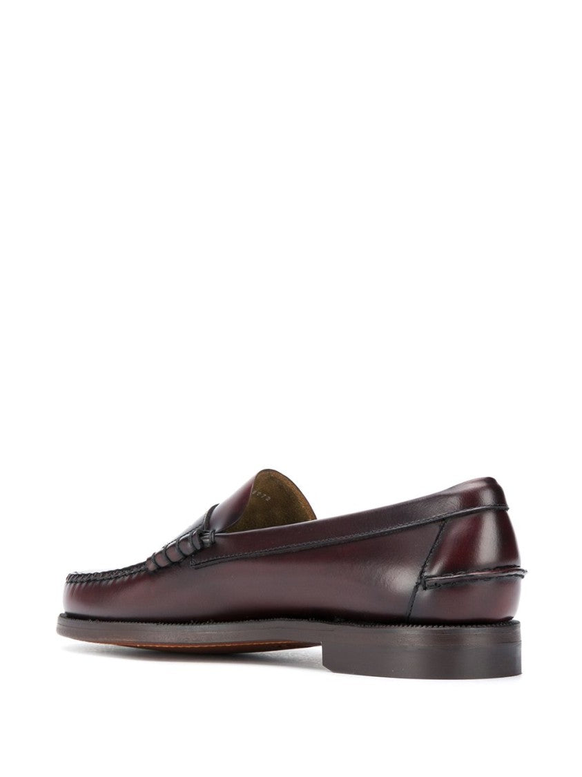 Sebago Bordeaux Calfskin Loafers With Penny Strap