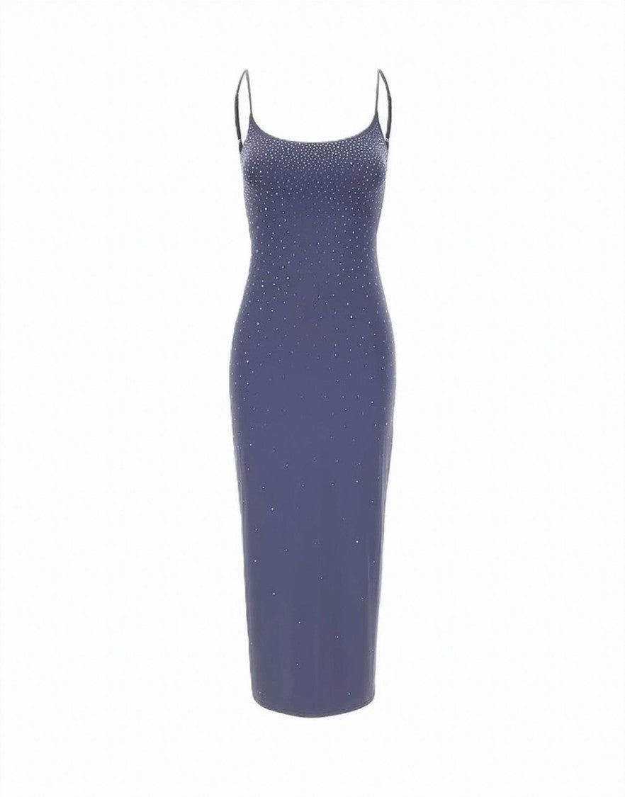 Mc2 Saint Barth Gradient Embellished Midi Dress With Spaghetti Straps