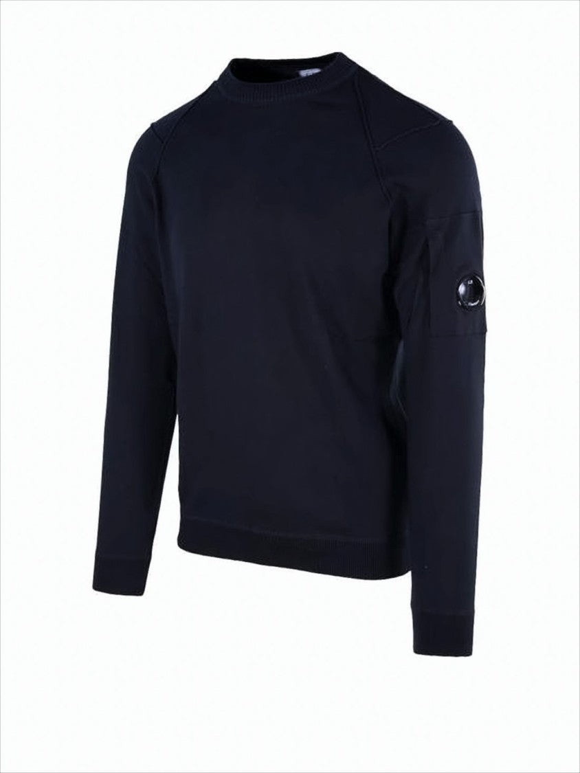 C.P. Company Classic Crew Neck Sweater With Distinctive Patch Detail