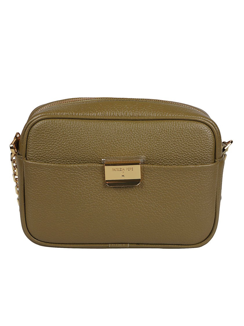 Patrizia Pepe All Day Textured Calfskin Chain Crossbody Bag