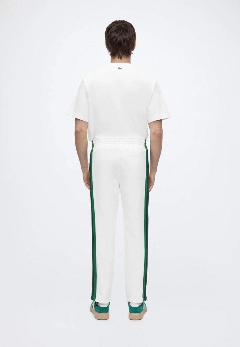 Lacoste White Colorblock Dark Green Accent Sweatpants