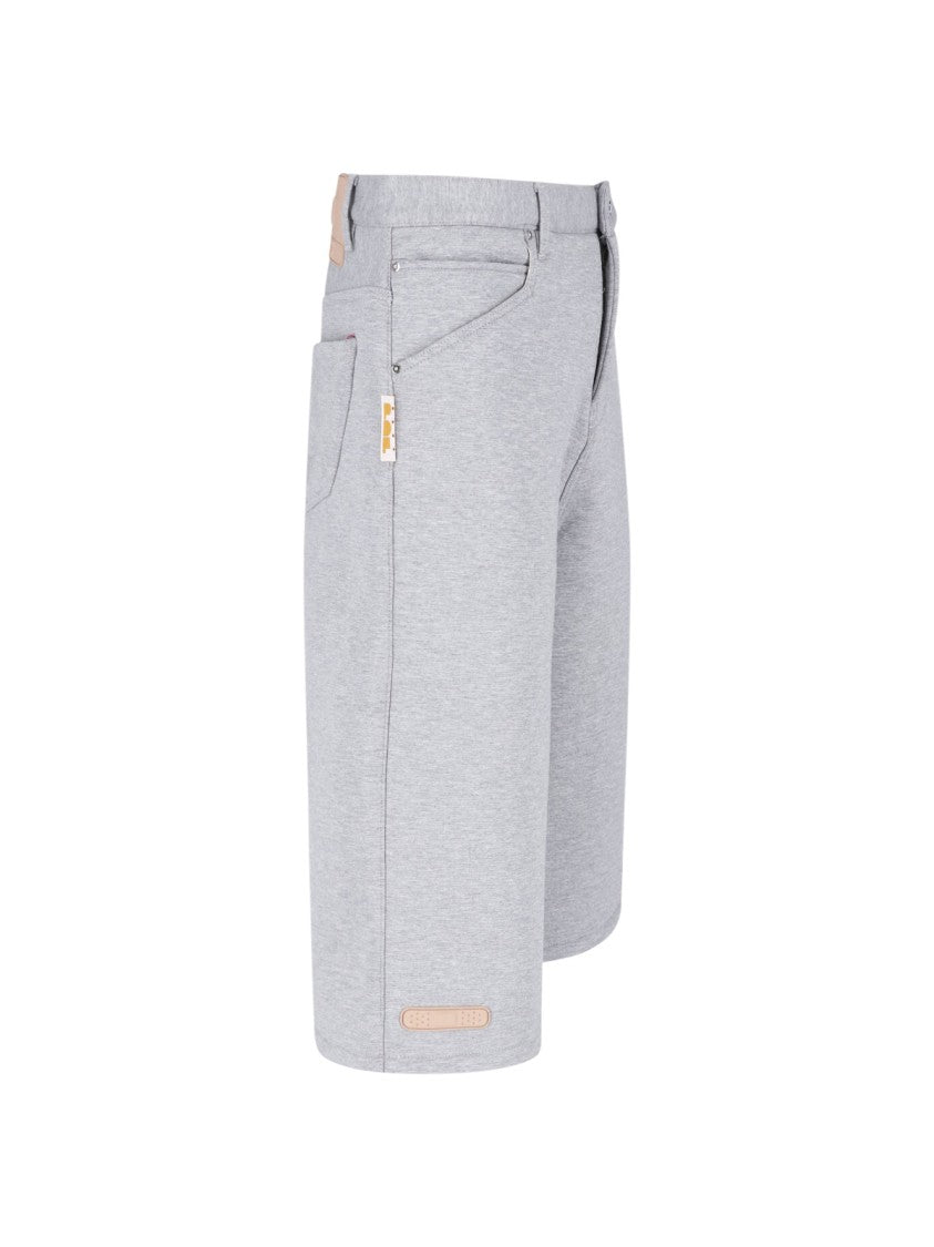 Pdf Grey Relaxed Fit Knee-Length Shorts
