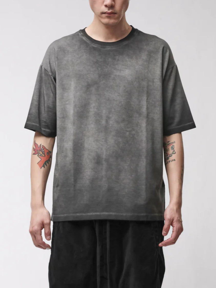 Thom Krom Washed Charcoal Grey Cotton T-Shirt