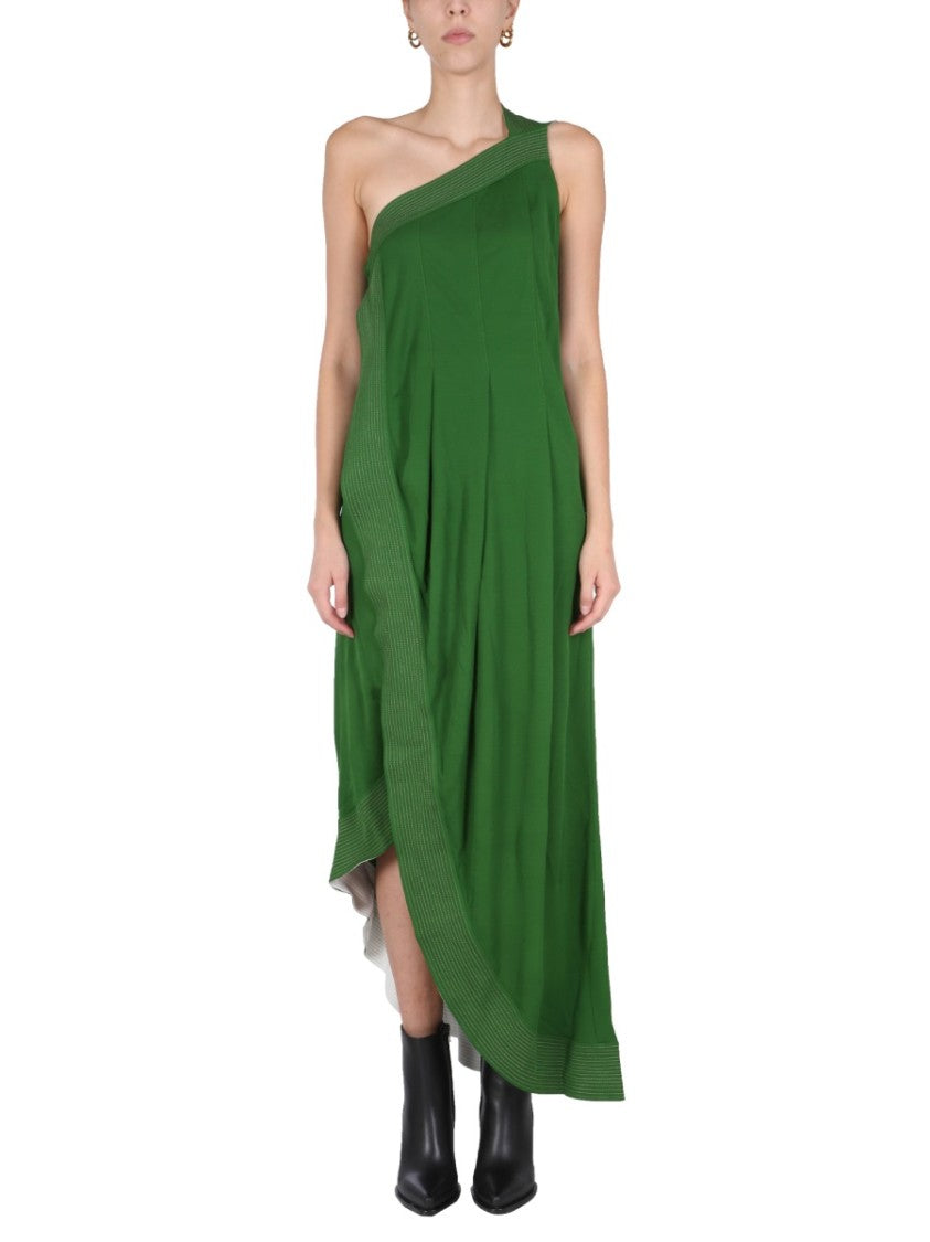 Givenchy Asymmetrical Green Midi Dress