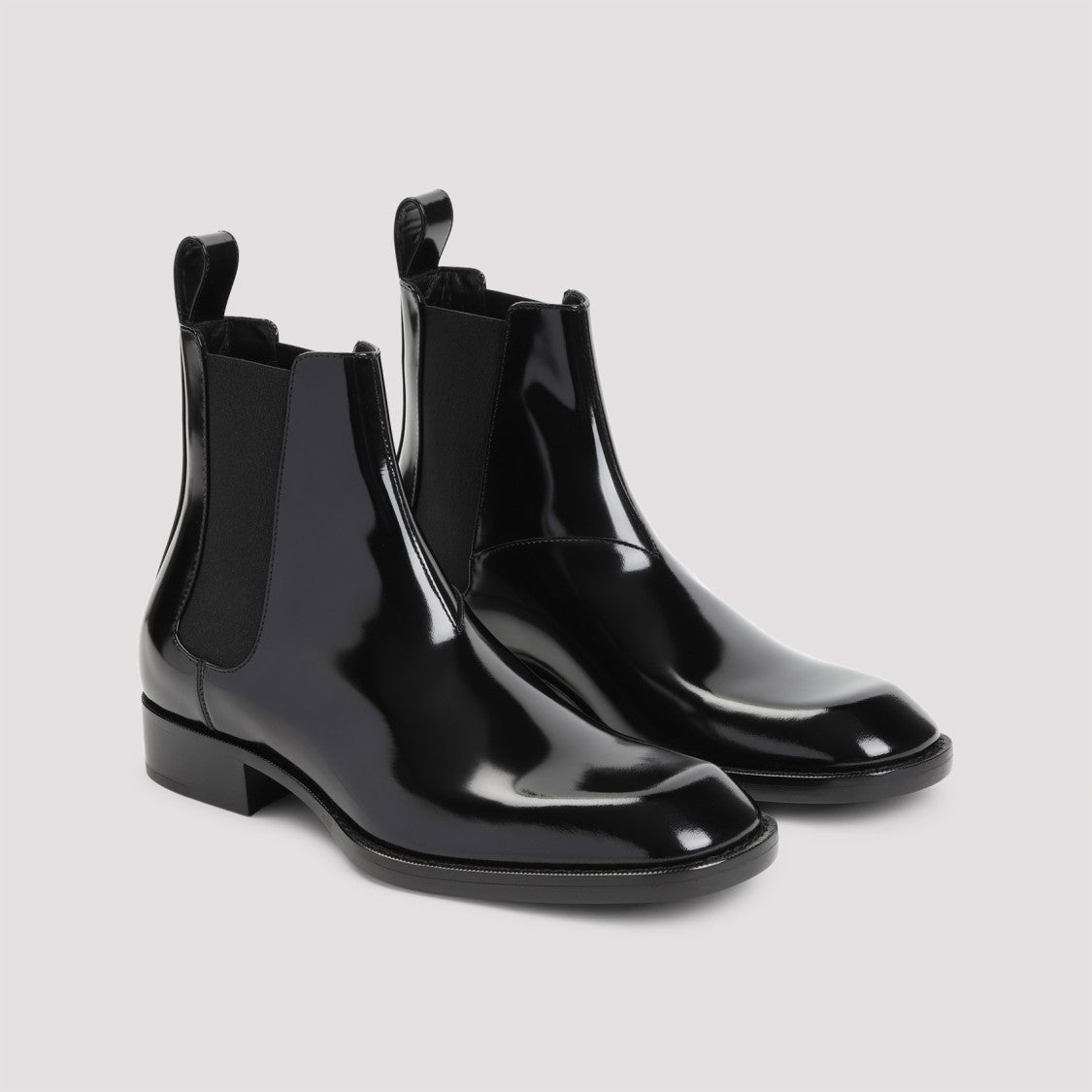 Saint Laurent Glossy Black Ankle Boots