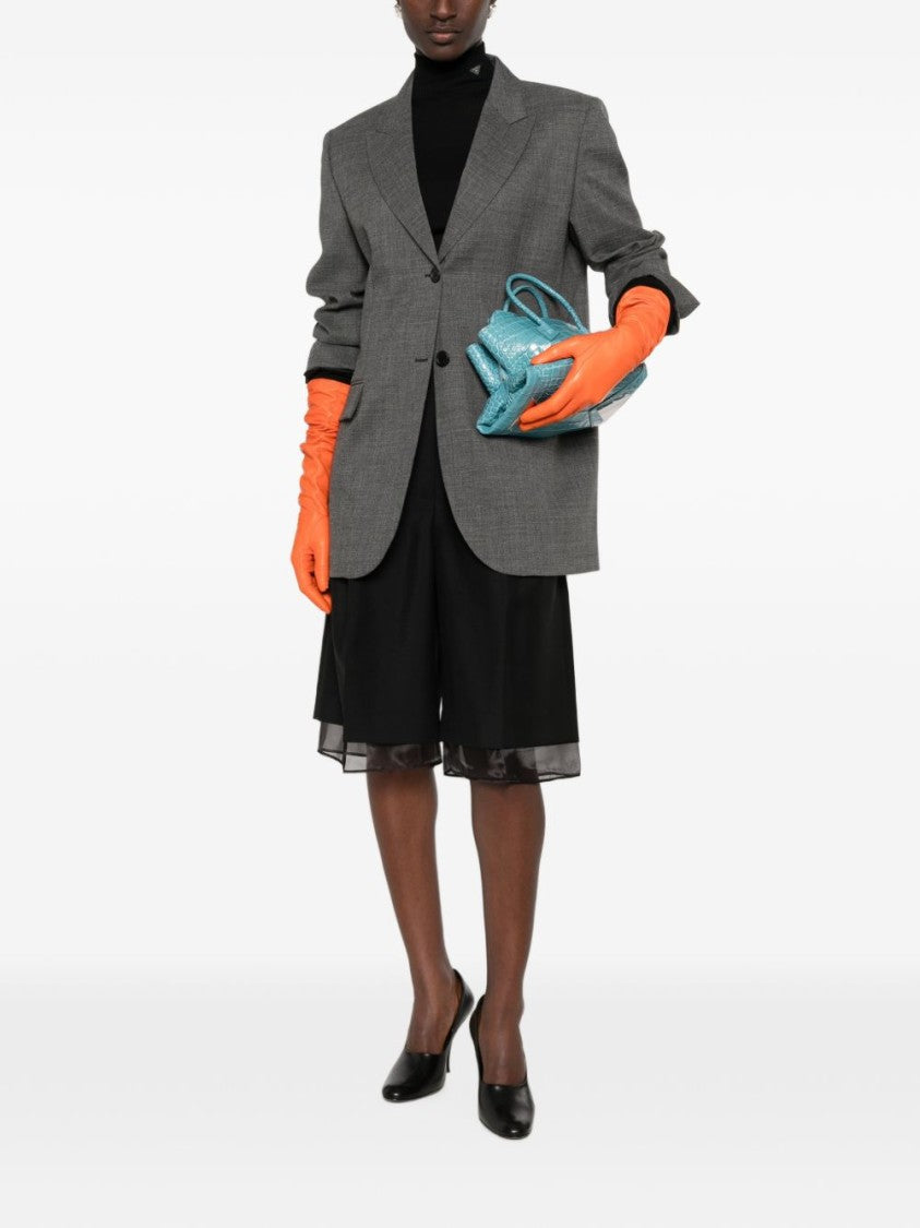 Prada Grey Tailored Notched Lapel Jacket
