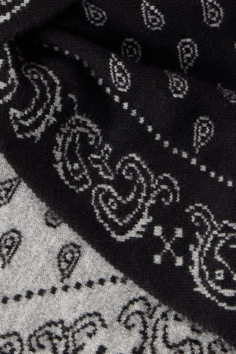 Guest In Residence Black/Grey Wild Rag Reversible Paisley Cashmere Scarf