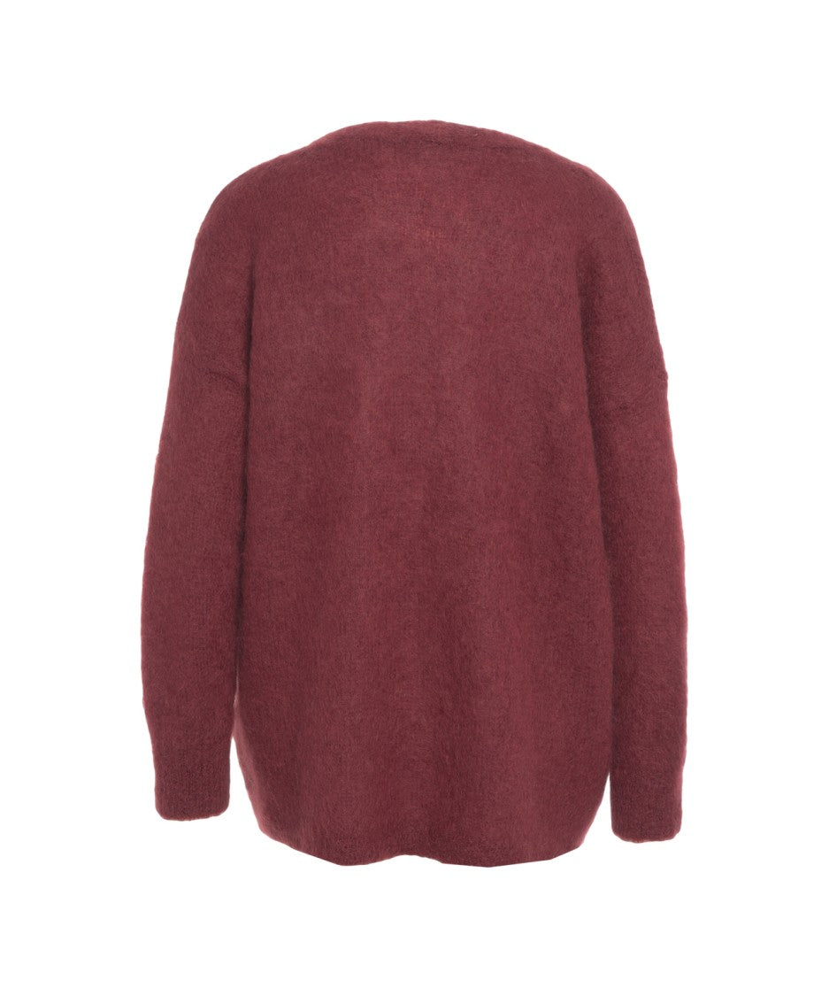 Kaos Oversized Mohair Cardigan With Deep V-Neck