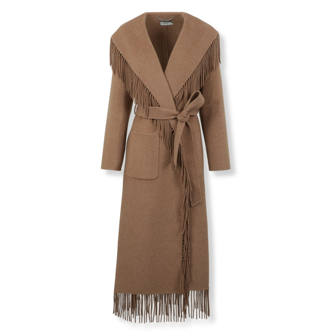 Simkhai Fringe Detail Robe Coat With Belted Silhouette