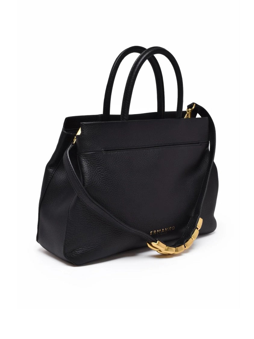 Ermanno Firenze Black Bovine Leather Arabella Handbag
