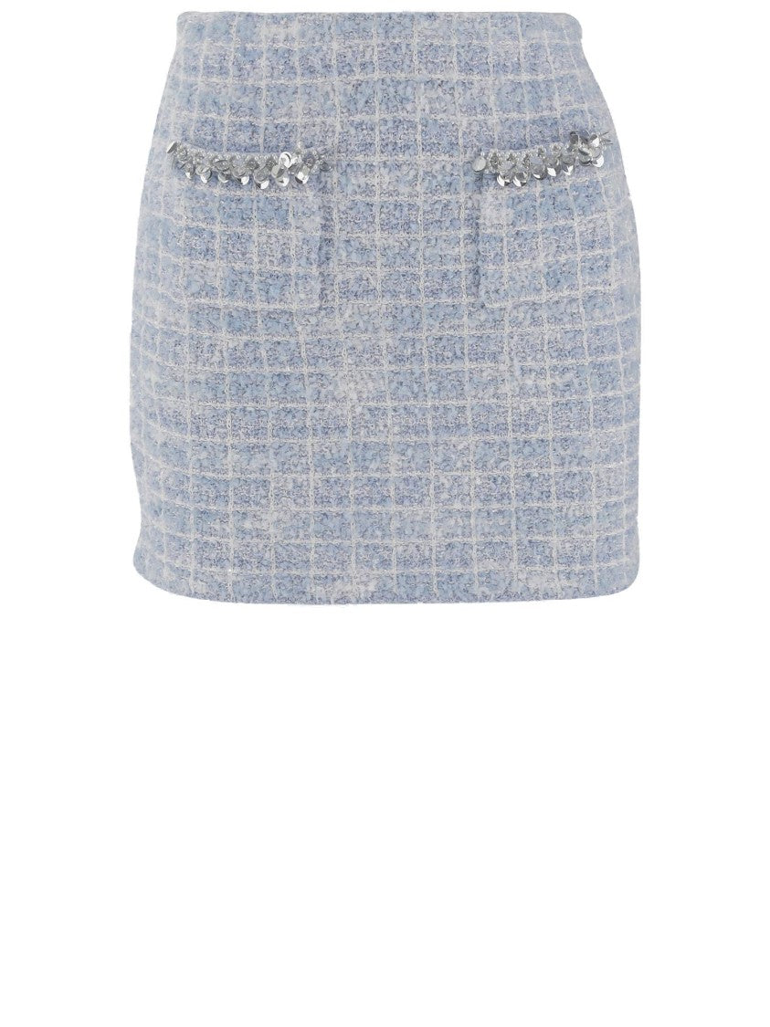 Self-Portrait Viscose Blend Miniskirt With Pockets