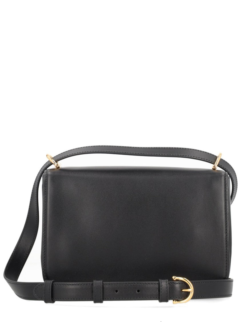Gucci Rectangular Black Calf Leather Shoulder Bag With Gold Hardware
