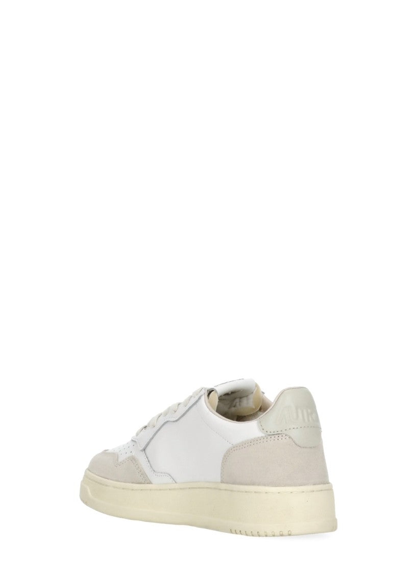 Autry White Medalist Low Leather-Blend Sneakers