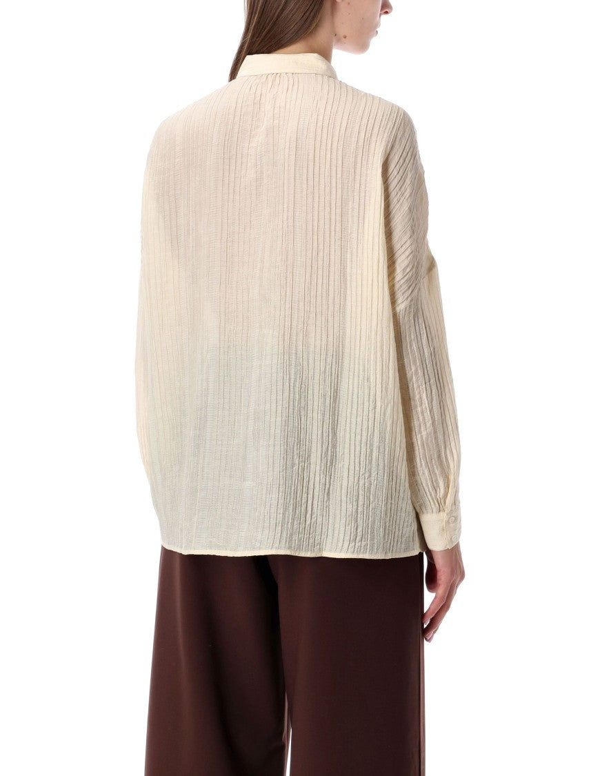 Sessùn Beige Crepe Striped Shirt