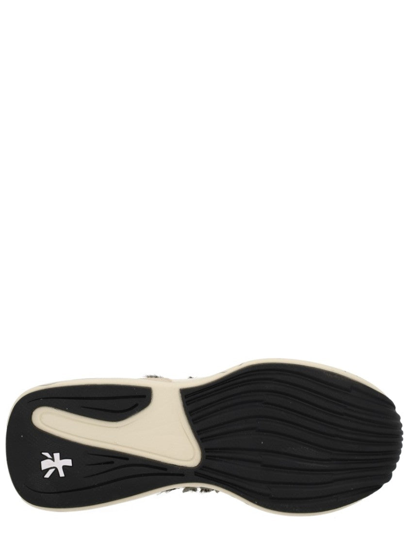 Premiata White Sneakers With Calf Leather And Rhinestone Laces