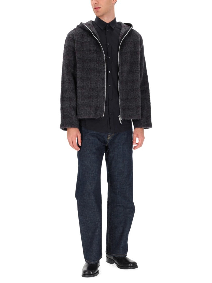 Our Legacy Neutrals Fuzzy Texture Cropped Hoodie