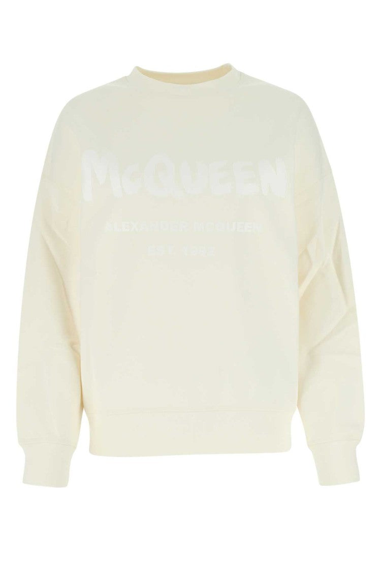Alexander Mcqueen Ivory Cotton Oversize Sweatshirt