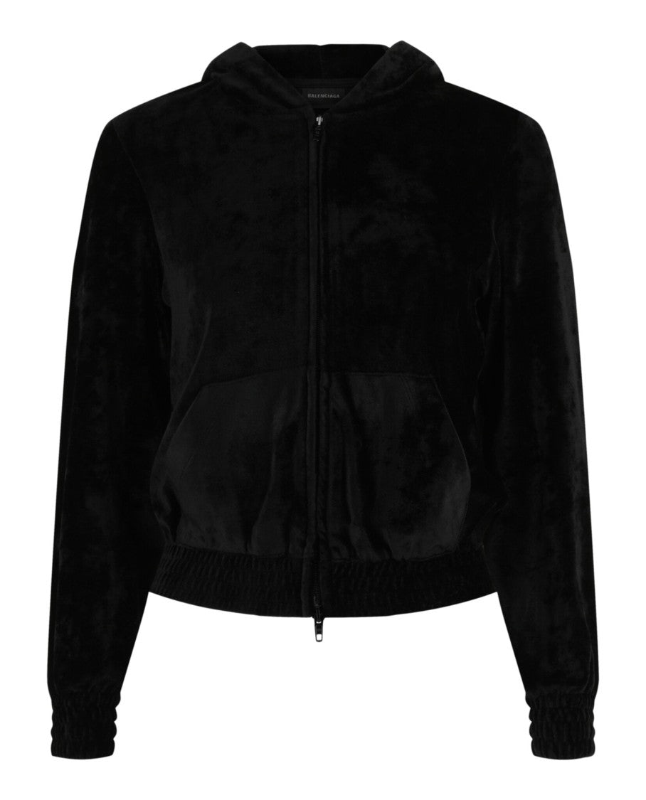 Balenciaga Velvet Zip Up Hoodie