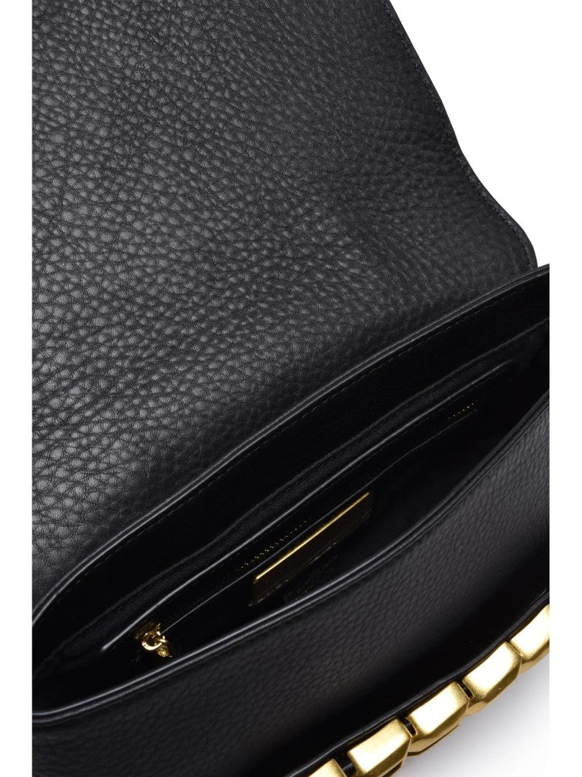 Ermanno Firenze Arabella Leather Shoulder Bag With Detachable Strap And Magnetic Closure