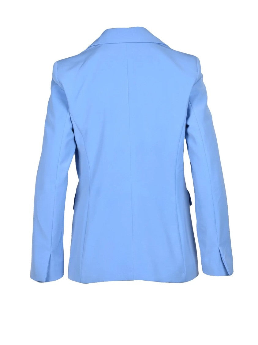 Emme By Marella Light Blue Tailored Cotton-Blend Jacket