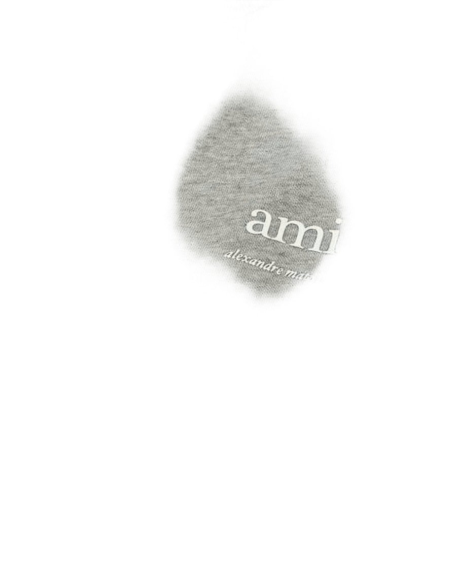 Ami Paris Heather Grey Long-Sleeve Top