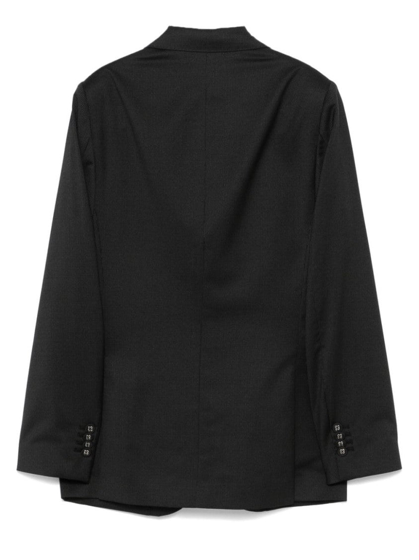 Officine Generale Black Virgin Wool Trousers