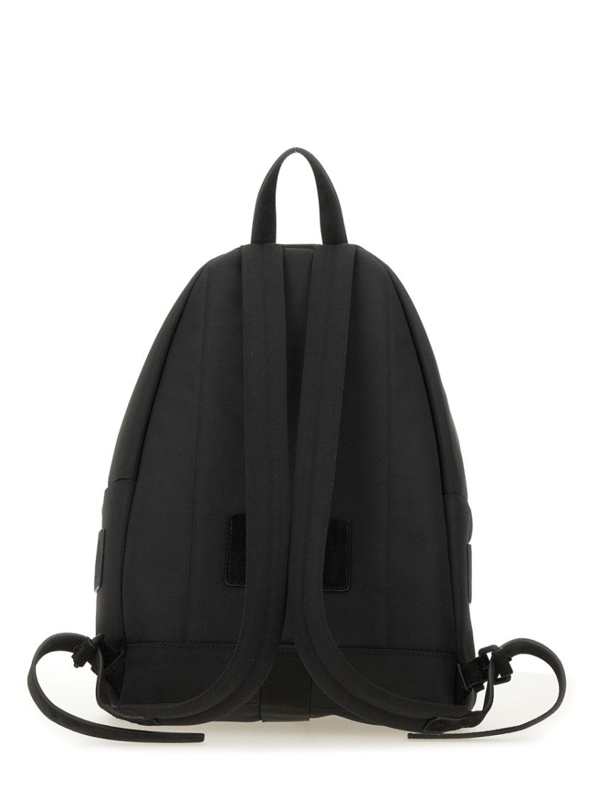 Moschino Black Backpack With Dual Zipper Closure