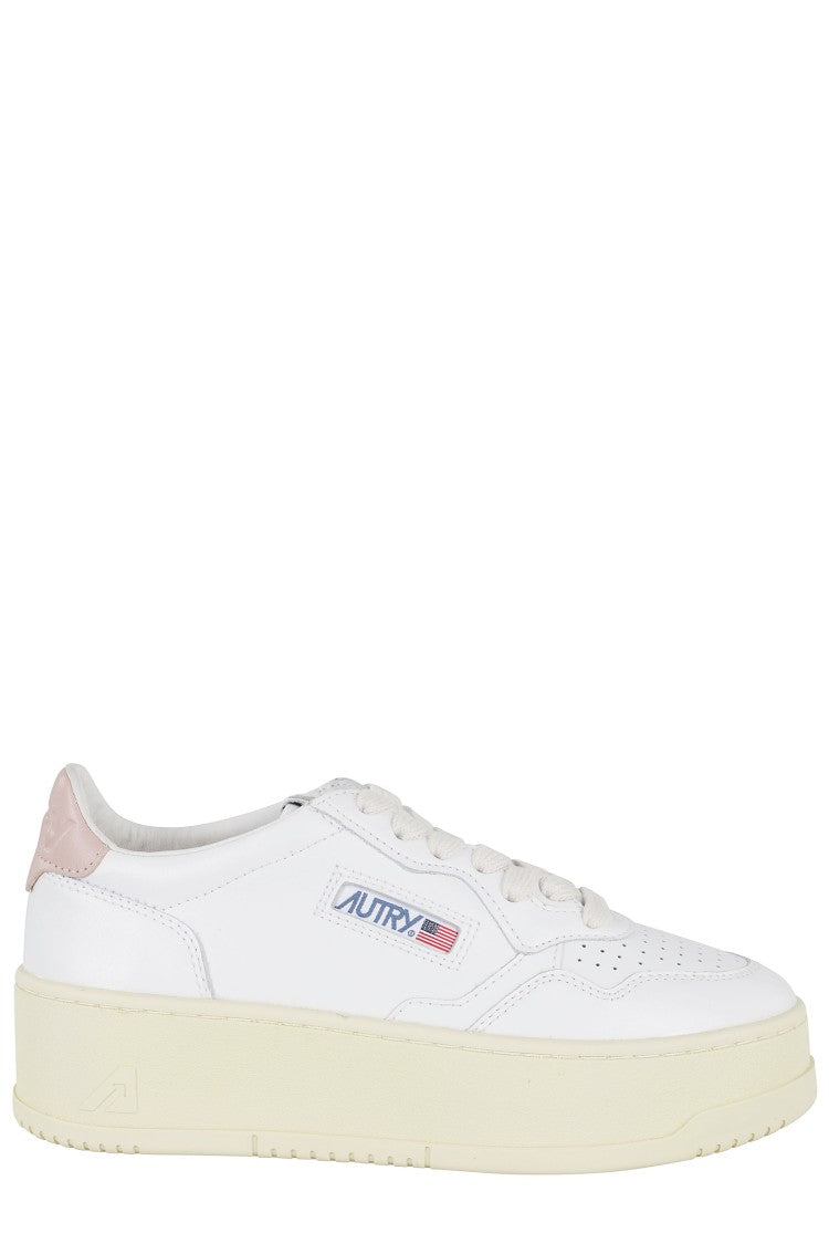 Autry White Leather Platform Low Sneakers