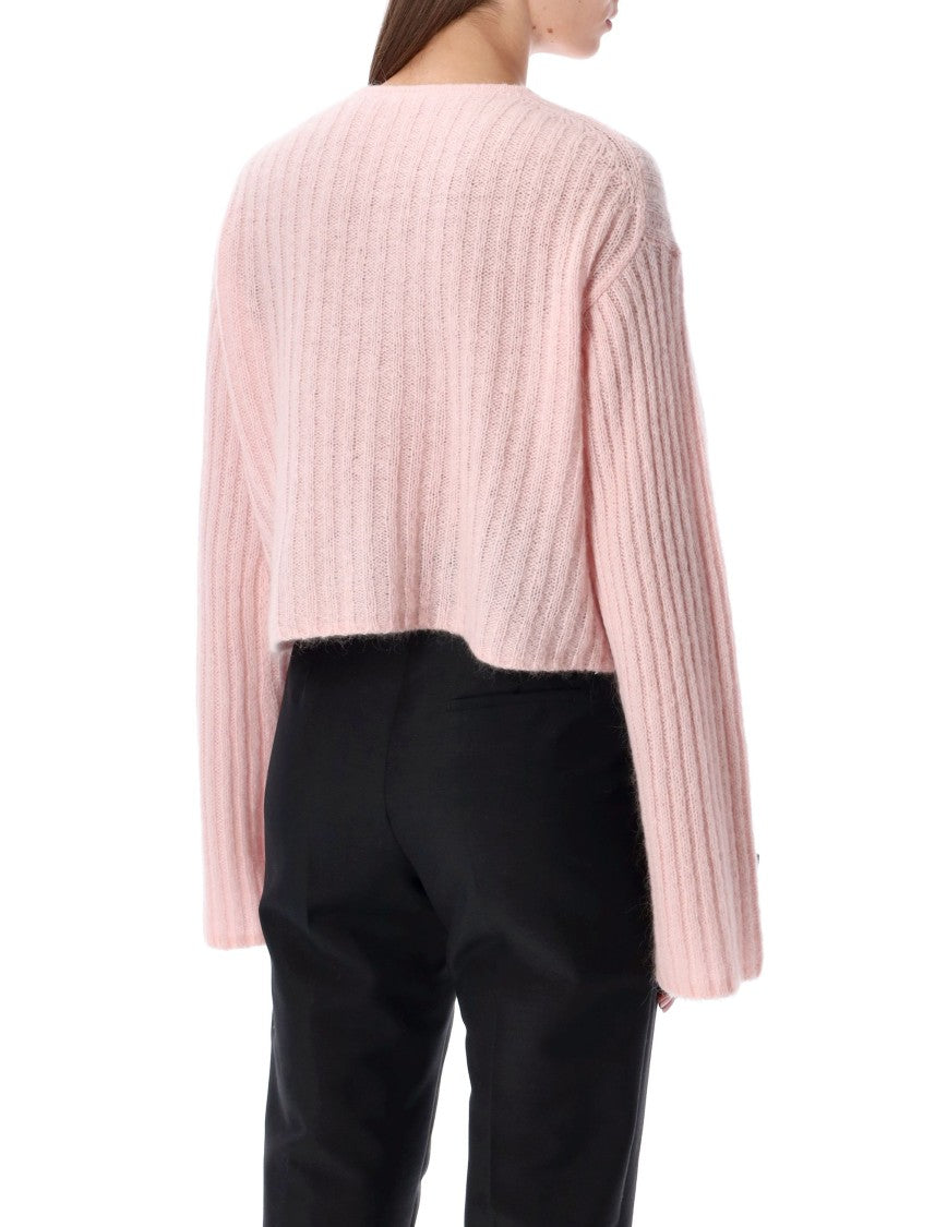 By Malene Birger Cropped Rib Wool Blend Cardigan