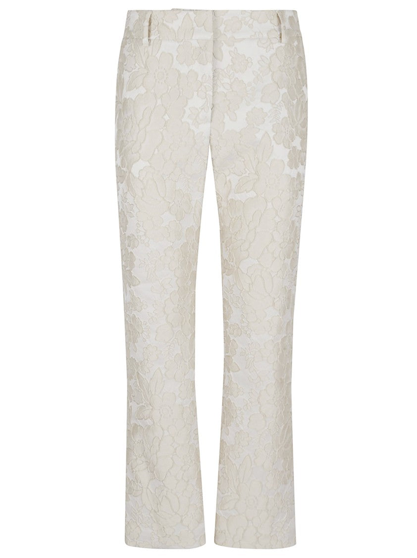 La Double J Italian Jacquard Trousers With Cigarette Cut