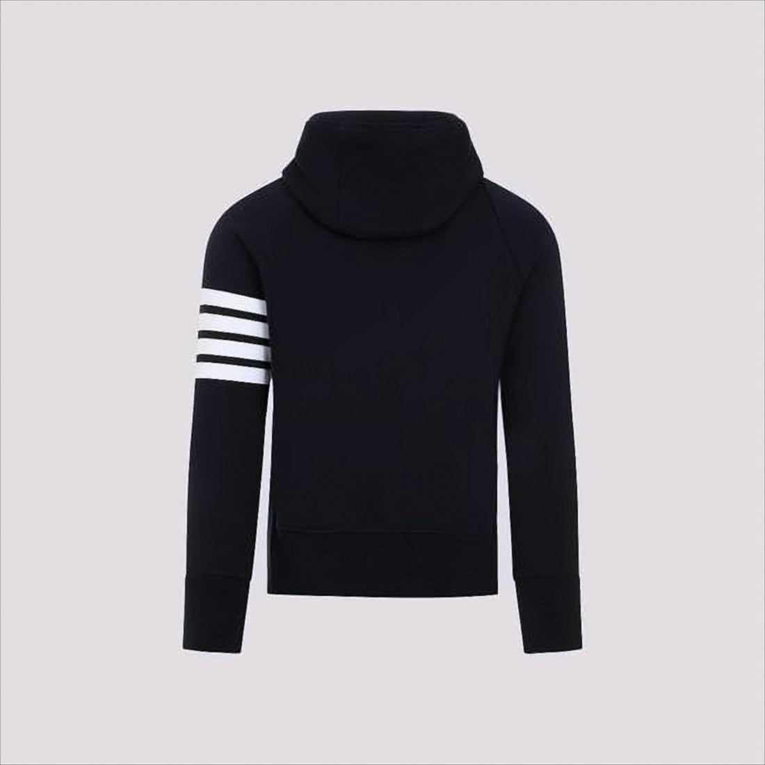 Thom Browne Hooded Sweatshirt With Zip-Up Front And Iconic Stripes