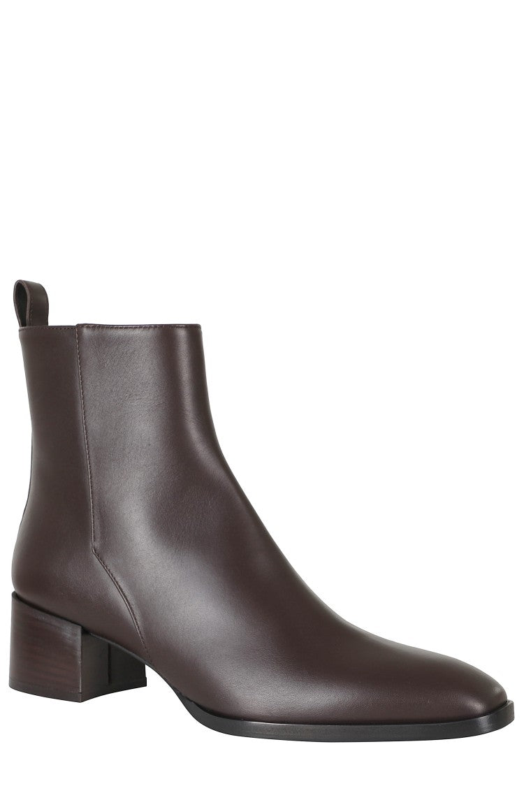 Roberto Festa Dark Brown Loren Side Zip High Heel Leather Ankle Boots