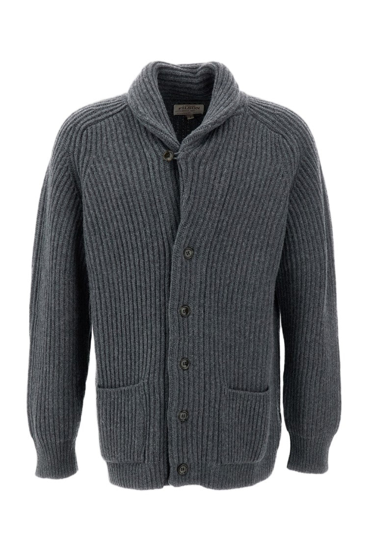 Filson Grey Bristol Tacoma Heavy Wool Cardigan