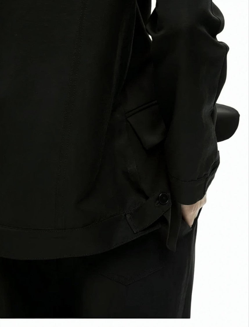 Mlo Structured Classic Lapel Button-Front Tailored Jacket