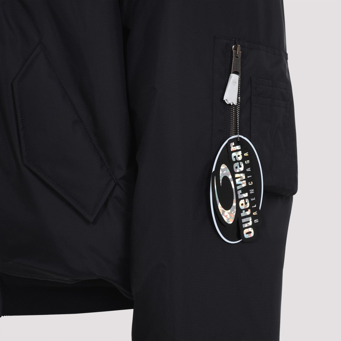 Balenciaga Large Fit Black Nylon Bomber Jacket