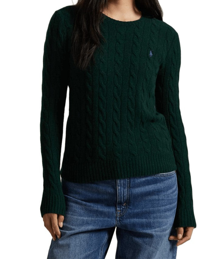 Polo Ralph Lauren Slim-Fit Cable Knit Sweatshirt In Rich College Green