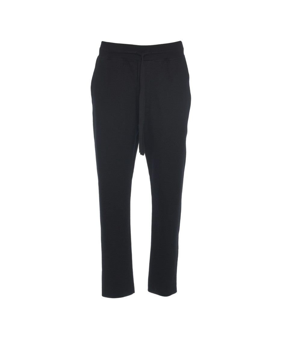 Transit Tapered Black Joggers With Drawstring Waist And Minimalist Design