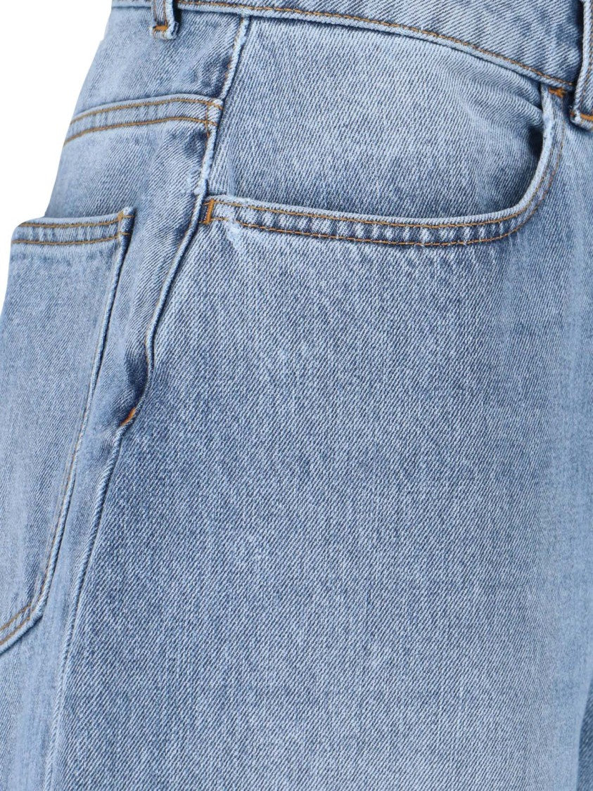 Róhe Blue Rounded Wide-Leg Cotton Jeans