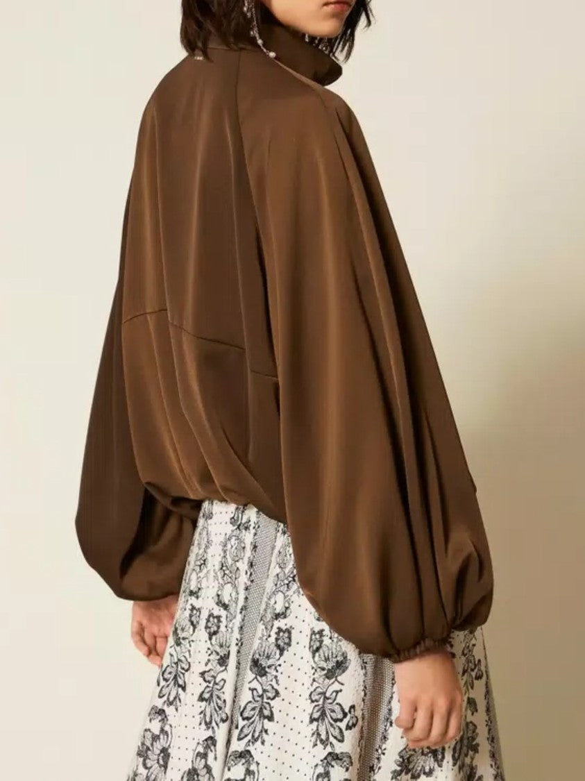 Twin-Set Cropped Balloon Sleeve Jacket