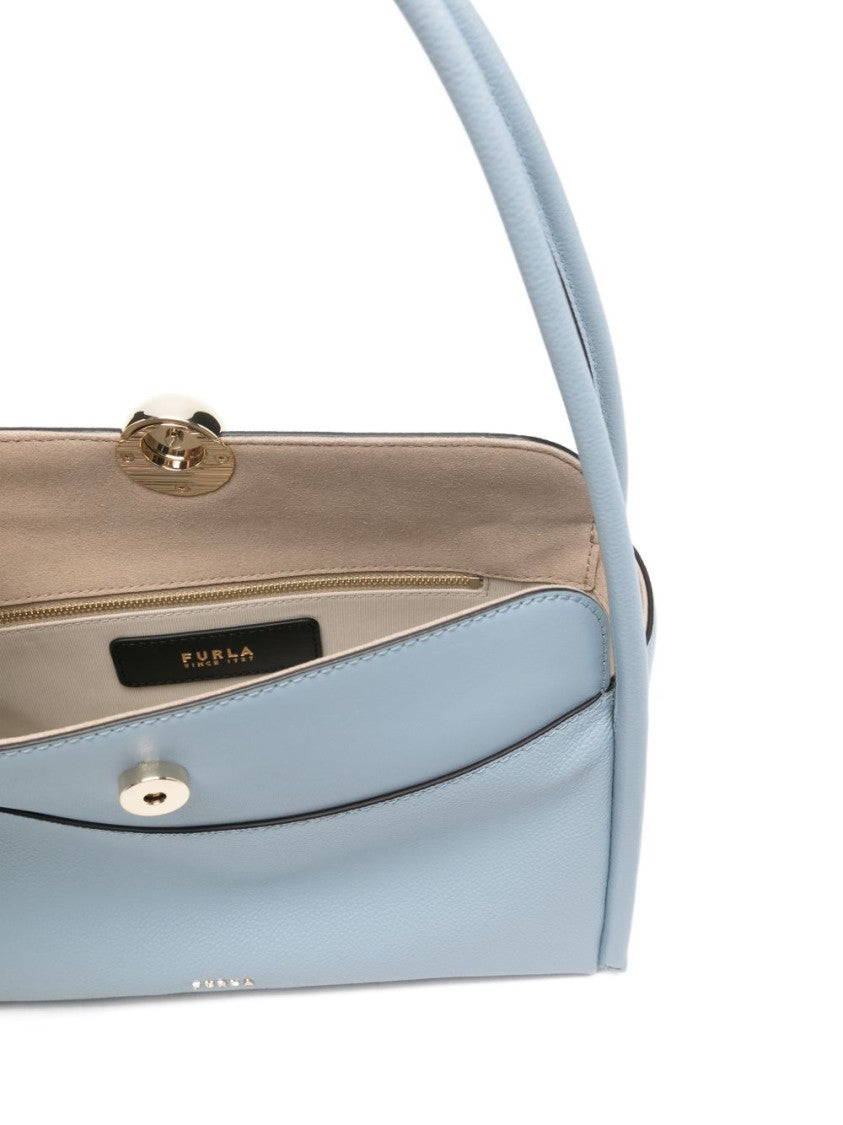 Furla Rectangular Pastel Blue Leather Handbag