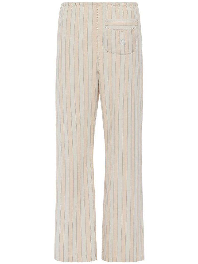 Maison Margiela Vertical Striped Cotton Trousers