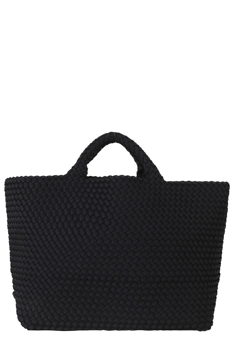 Naghedi Black St Barths Woven Pattern Neoprene Tote Bag