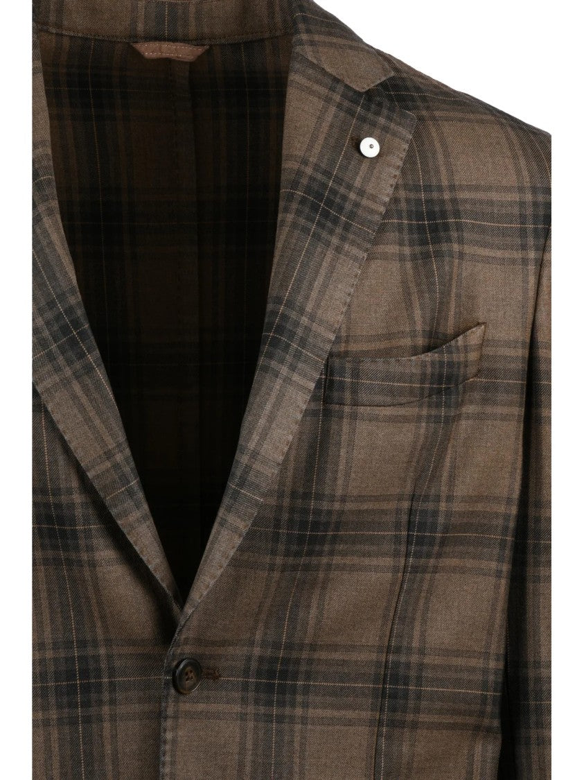 L.B.M. 1911 Classic Plaid Wool Jacket With Rounded Silhouette