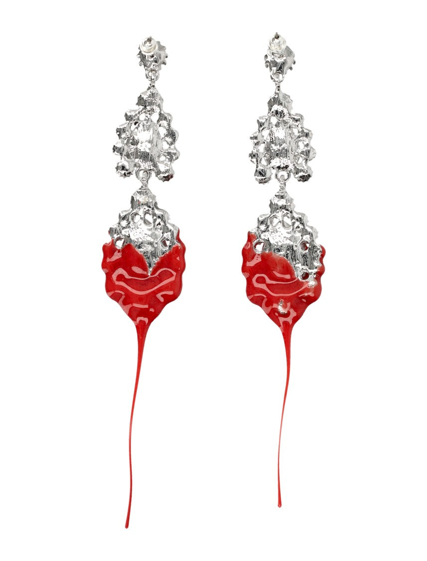 Ottolinger Chandelier Deep Crystal Rose Drop Earrings