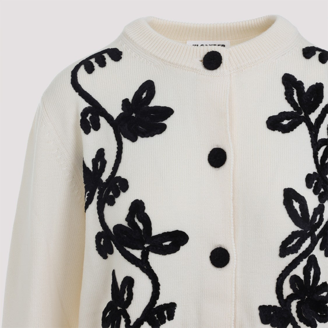 Jil Sander Cloud White Wool Cn Long Sleeves Cardigan