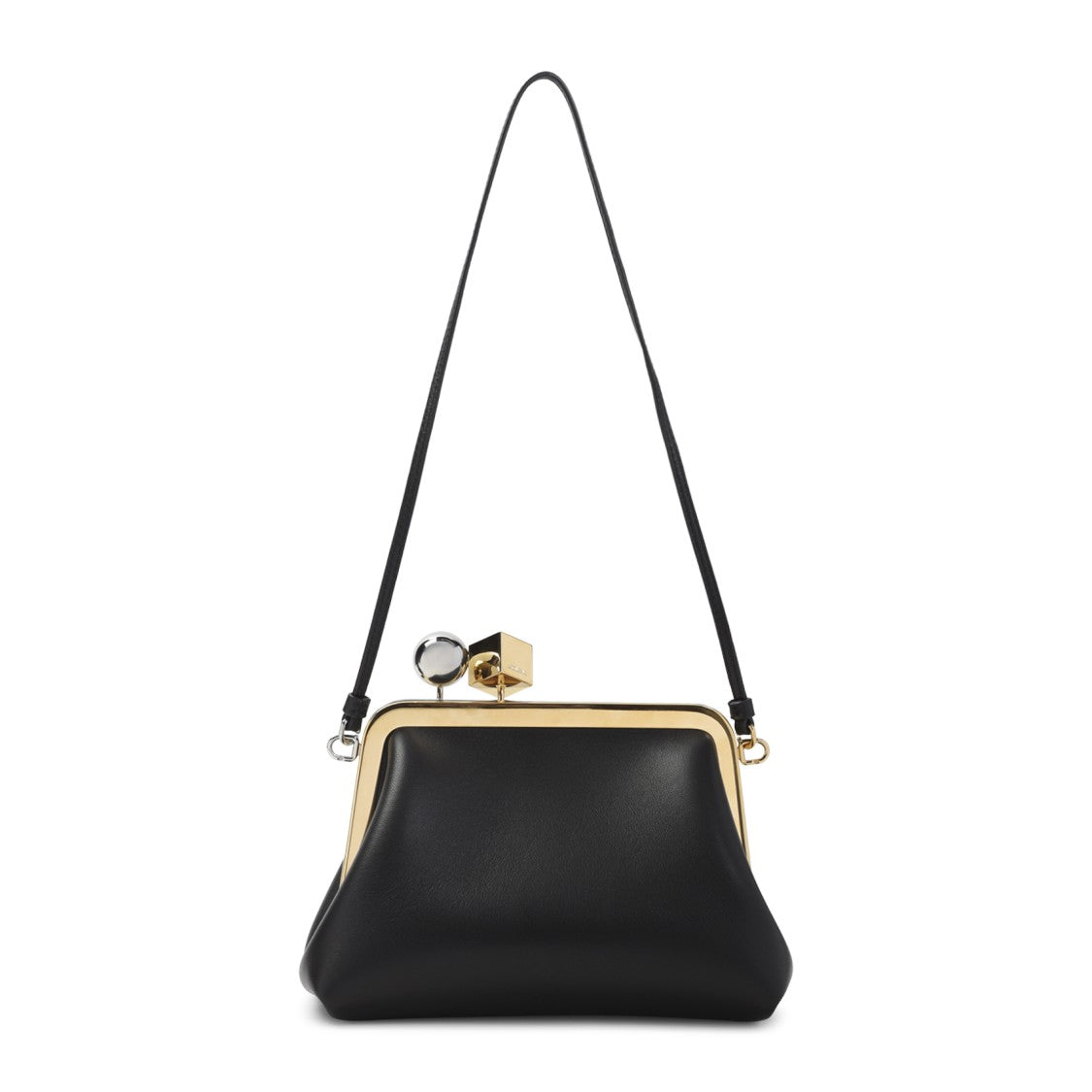 Jacquemus Structured Black Lamb Leather Handbag