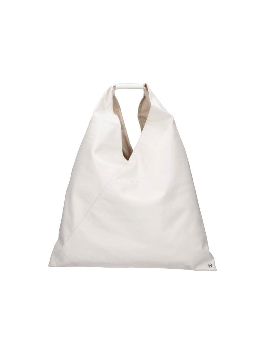 Mm6 By Maison Margiela White Medium Japanese Smooth Faux Leather Bag