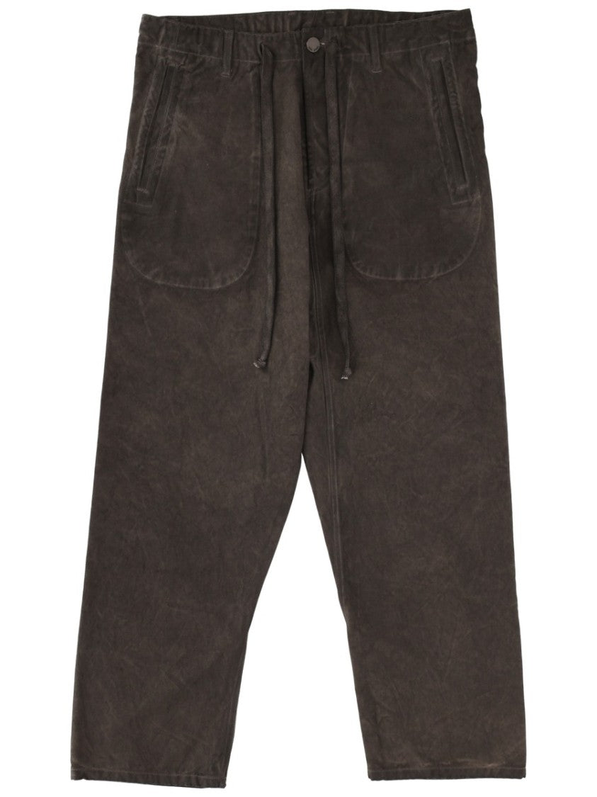 Uma Wang Brown Cotton Relaxed Drawstring Pants