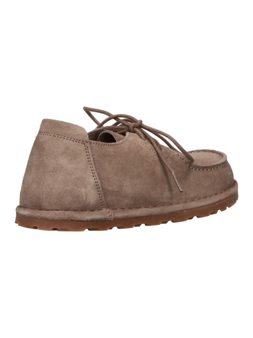 Birkenstock Taupe Utti Lace Leather Derby Shoes